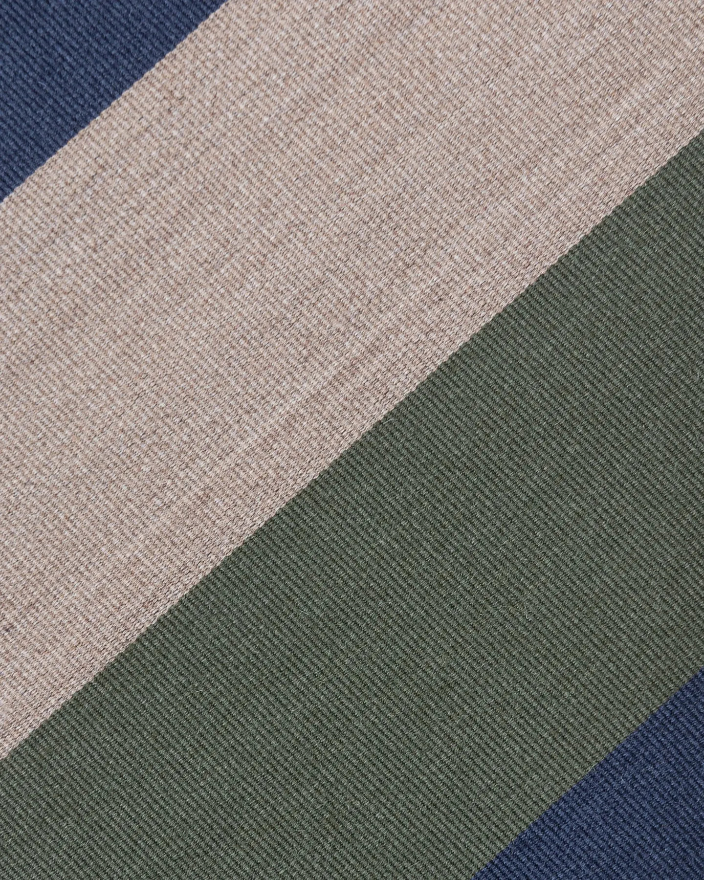 Navy Beige and Green Block Stripe Mogador Tie