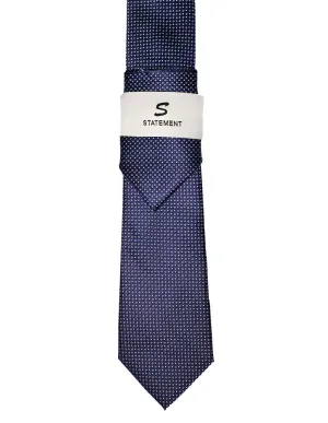 NAVY DOT 2 PC TIE & HANKIE SET