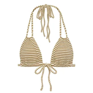 Neutral Stripe Euro Bow Bikini Top