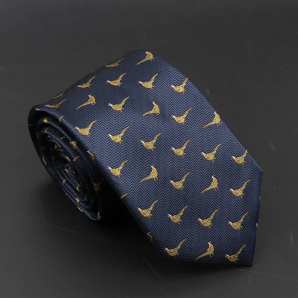 New Blue Printed Men&#39;s Tie Novelty Animal Fruit Pattern Neck Ties S lim Jacquard Woven High Quality Gravatas Accessories For Men