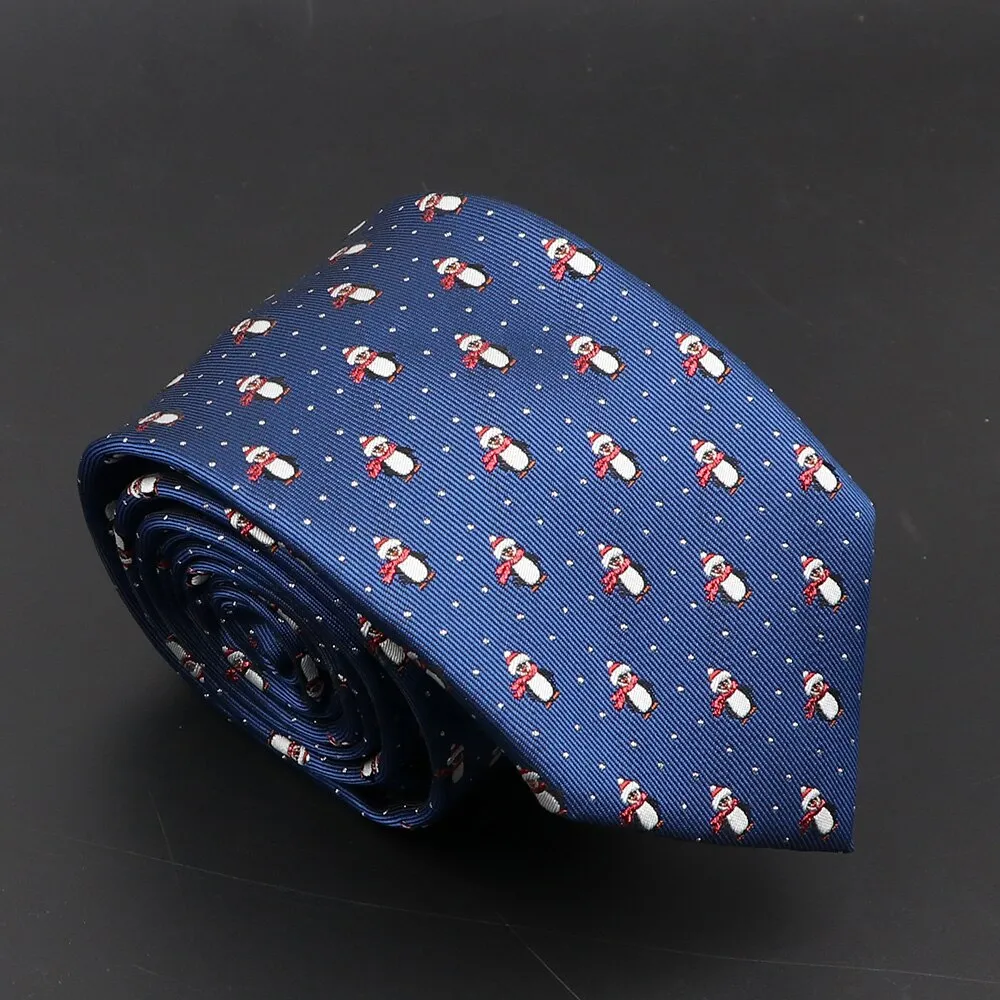 New Blue Printed Men&#39;s Tie Novelty Animal Fruit Pattern Neck Ties S lim Jacquard Woven High Quality Gravatas Accessories For Men