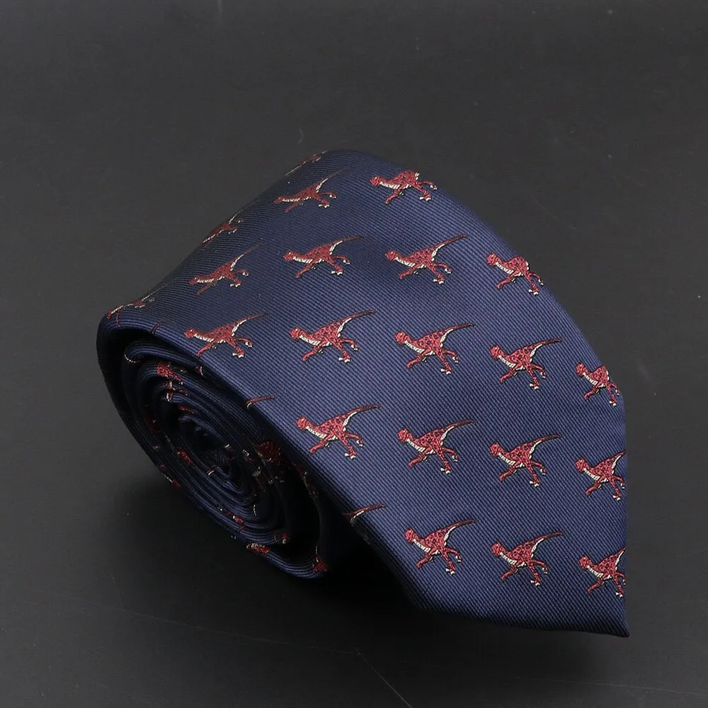 New Blue Printed Men&#39;s Tie Novelty Animal Fruit Pattern Neck Ties S lim Jacquard Woven High Quality Gravatas Accessories For Men