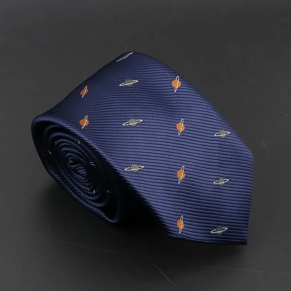 New Blue Printed Men&#39;s Tie Novelty Animal Fruit Pattern Neck Ties S lim Jacquard Woven High Quality Gravatas Accessories For Men
