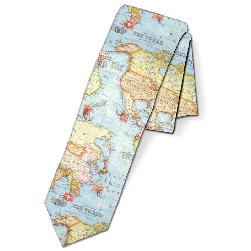 New Fashion Classic Gentleman  Ties Men 8cm Map Lightning Pattern Formal Wedding Necktie Accessories Ties Polyester Gravata