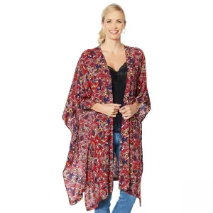 New Rhonda Shear Womens Kimono Robe With Side Ties. 682997-NEW X-Small / Small