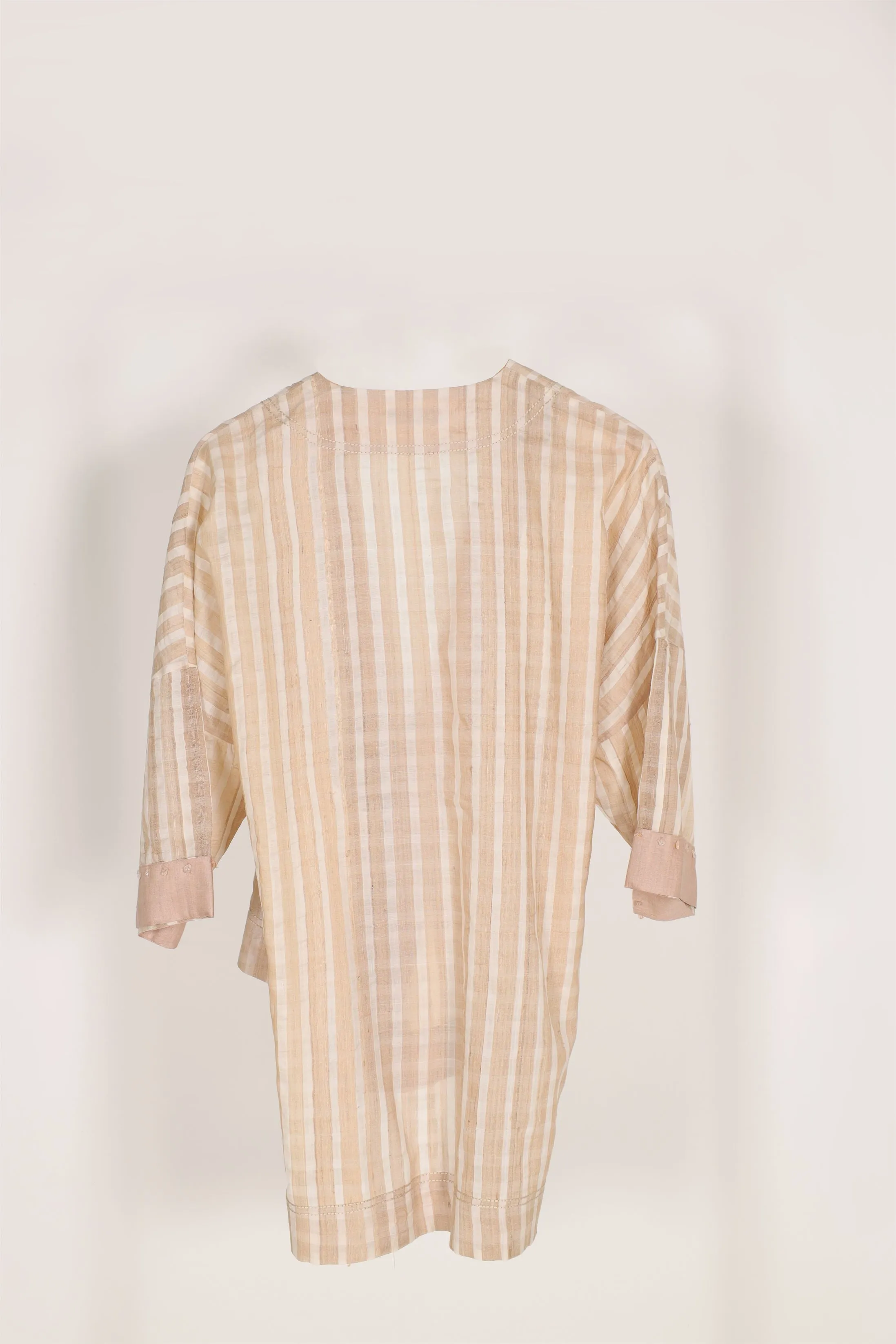 New Season Summer to Fall 2024-Kimono Tie Up Silk Ecru-CR/S/063-Suzanne-Fashion Edit Hemji