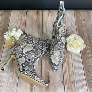 Nine West Snakeskin Leather Booties 6.5
