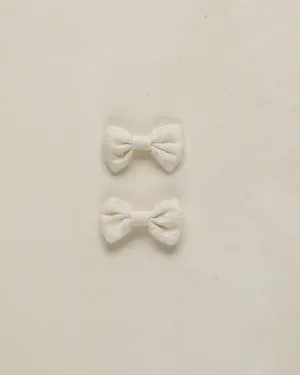 NORALEE Little Bow Clips || Ivory