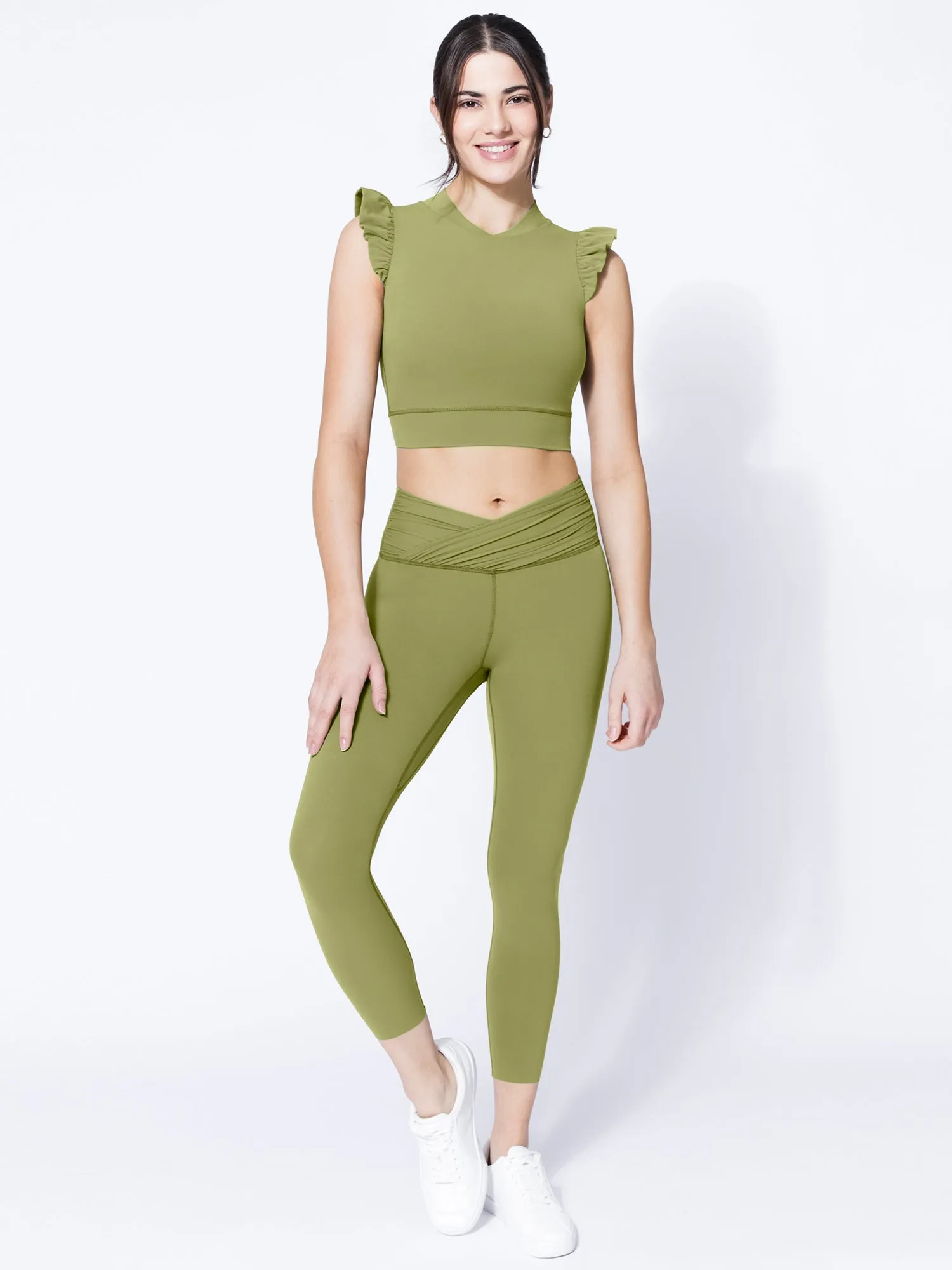 NUDE WRAP ANKLE CROPS, MUSTARD