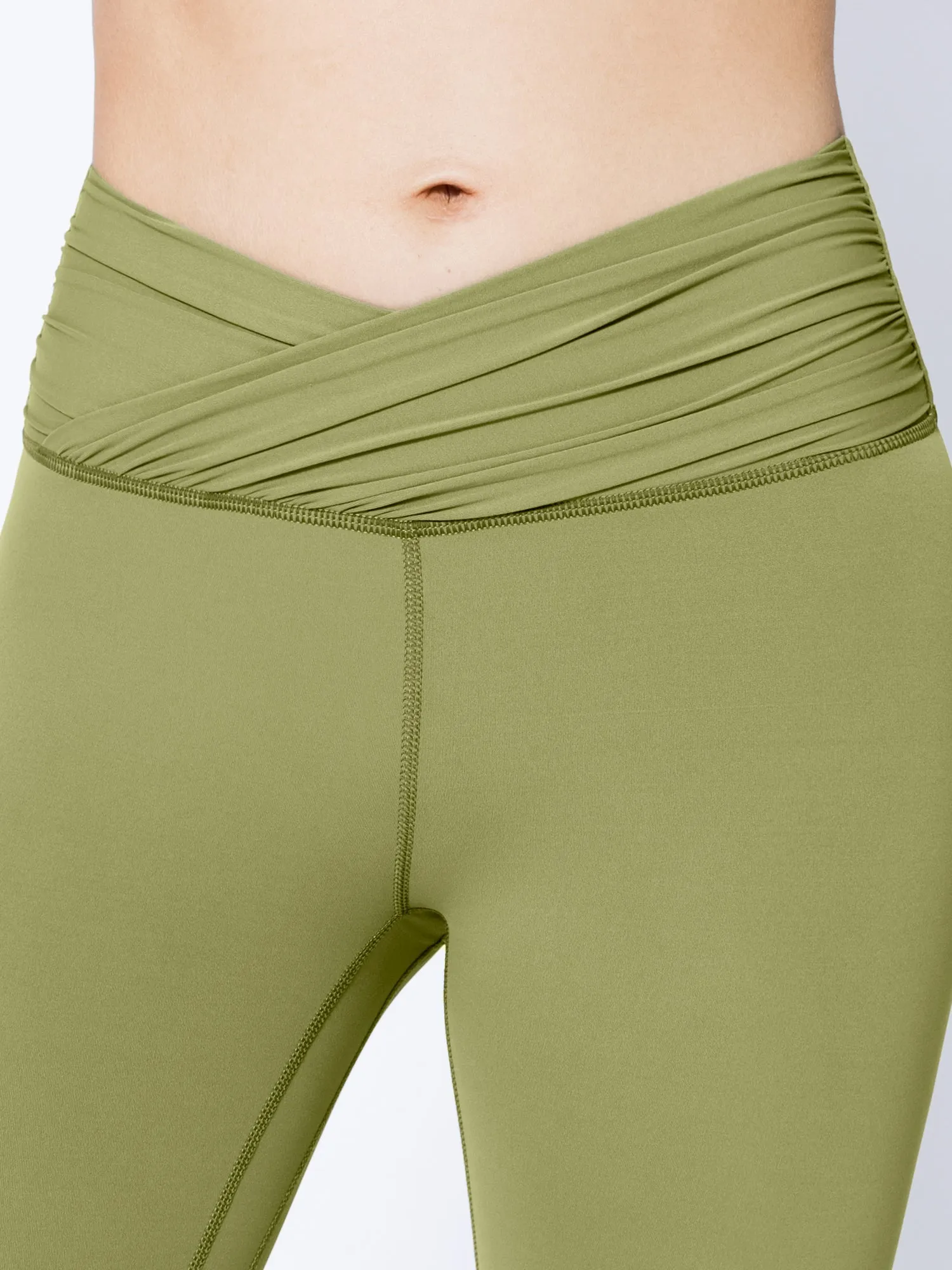 NUDE WRAP ANKLE CROPS, MUSTARD