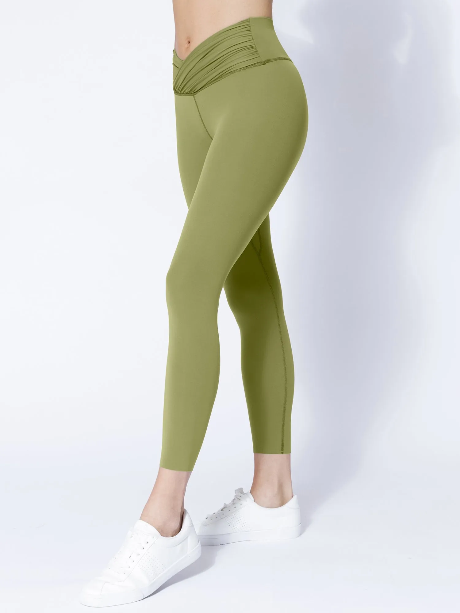 NUDE WRAP ANKLE CROPS, MUSTARD