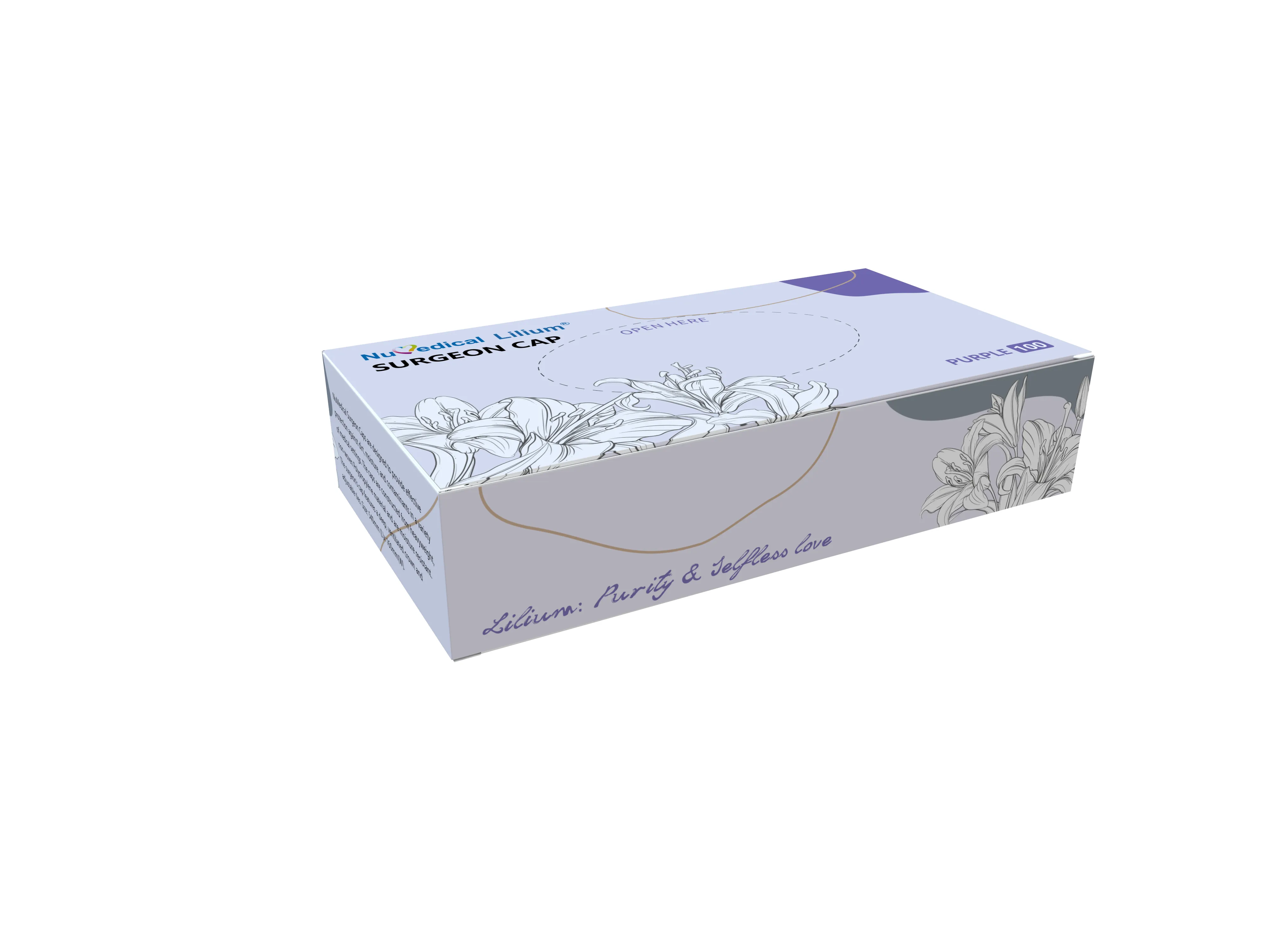 Nulilium Purple, Surgeon Cap and Level 3 Medical Earloop Mask, Surgeon Cap (992193): 100pcs/box $11.90/box, Medical Mask(992258): 50pcs/box $6.95/box