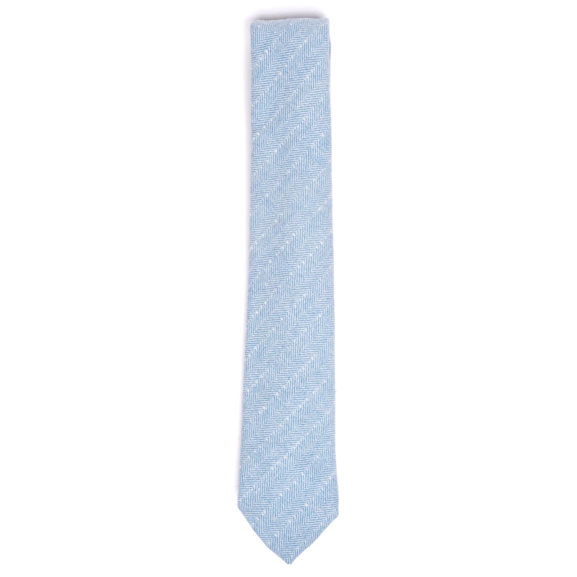 Nyla Blue Herringbone Tweed Tie
