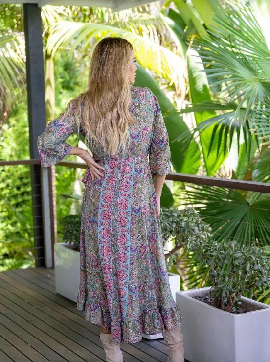 Olive Wrap Dress by Cienna