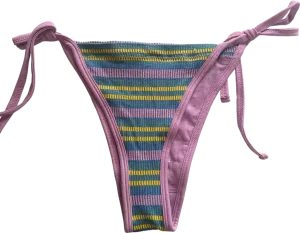Out From Under Pink Striped Bikini Bottoms UK M