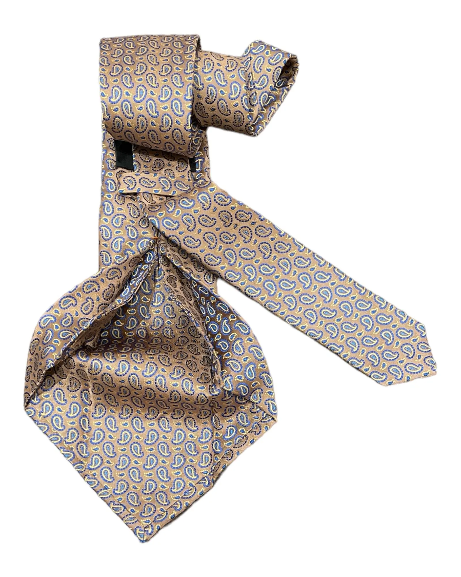 Paisley Seven-Fold woven Silk Ties - Caramel