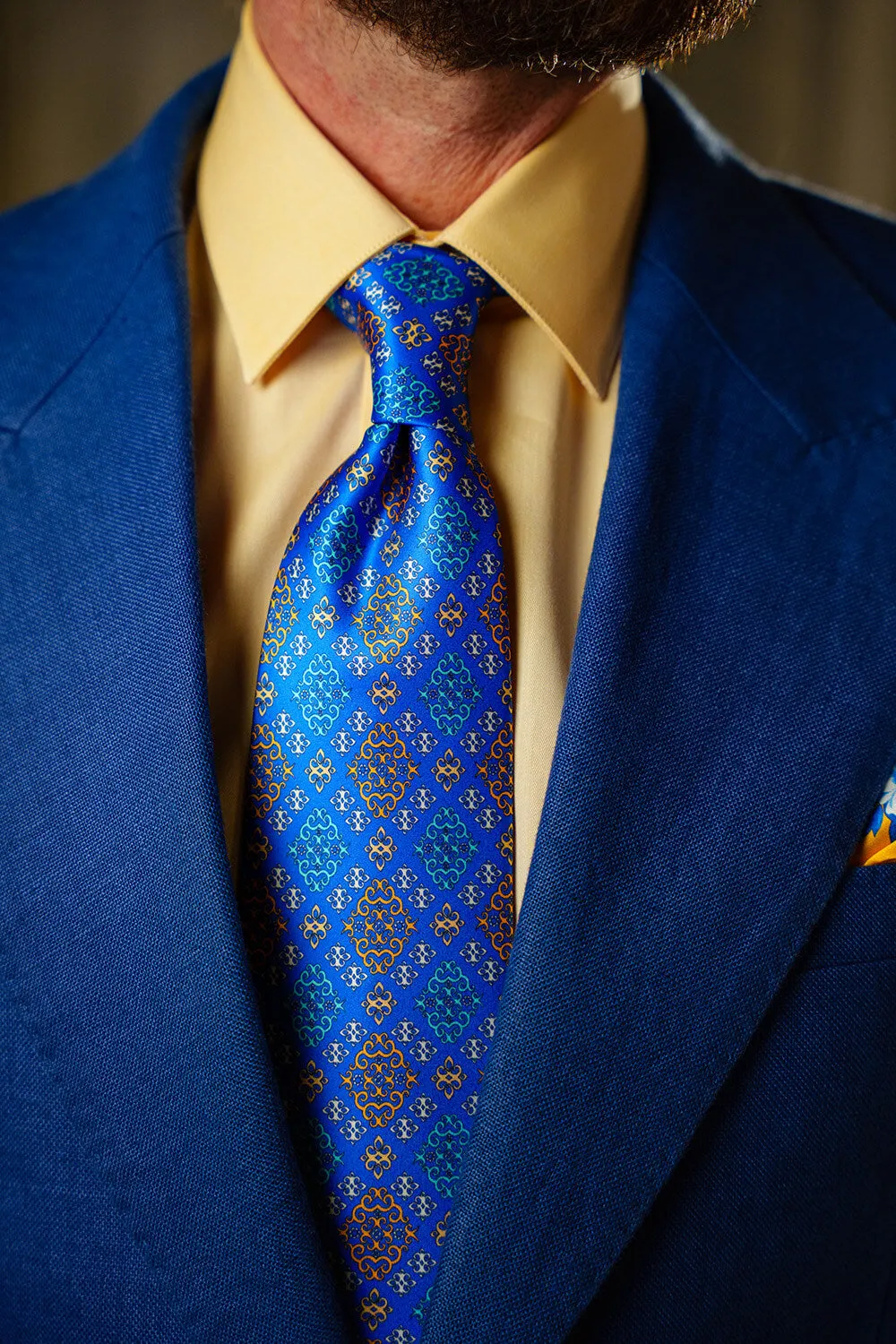 Palazzo Butera Blue Duchesse Silk Tie