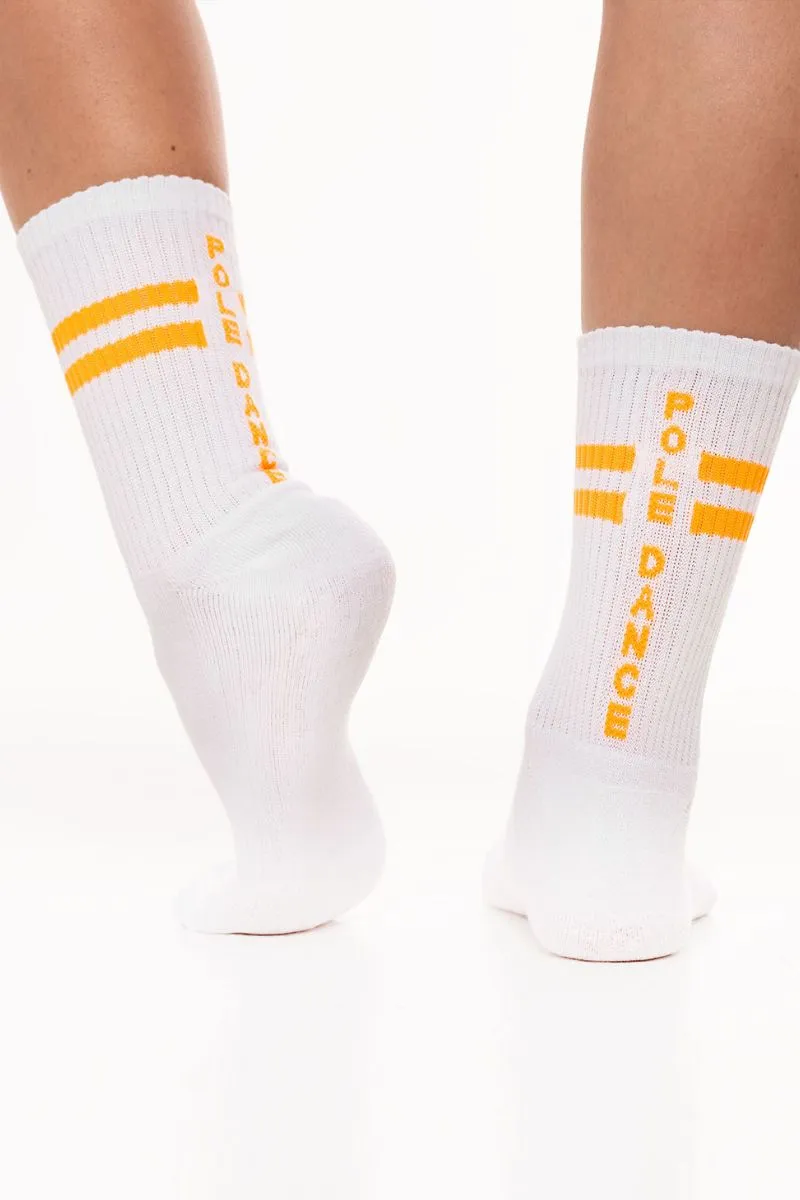Paradise Chick Supreme Pole Dance Socks - Neon Orange