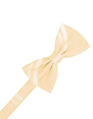 Peach Striped Satin Bow Tie