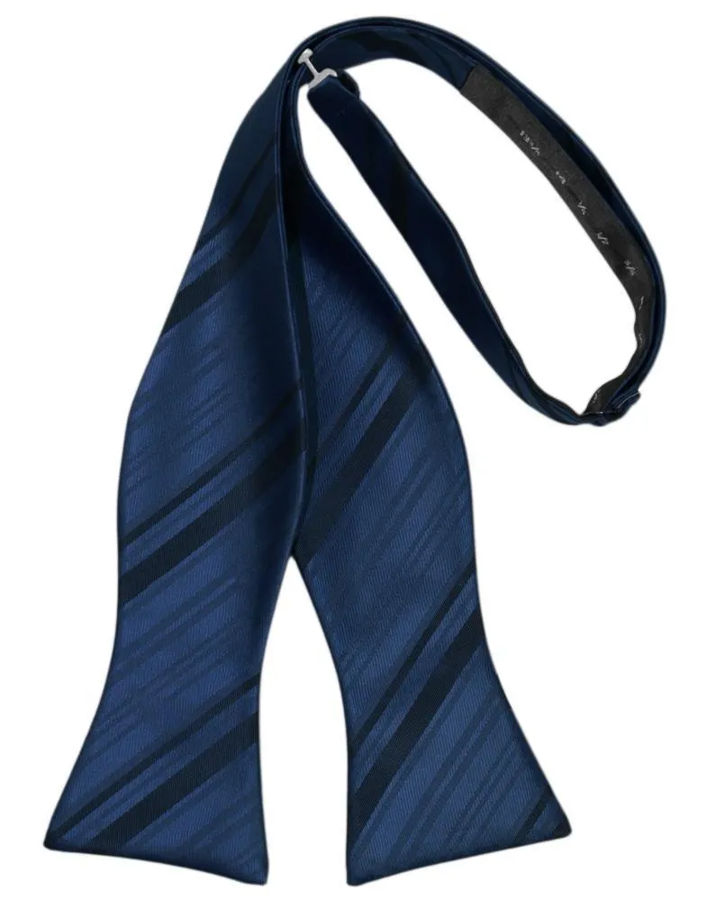 Peacock Striped Satin Bow Tie