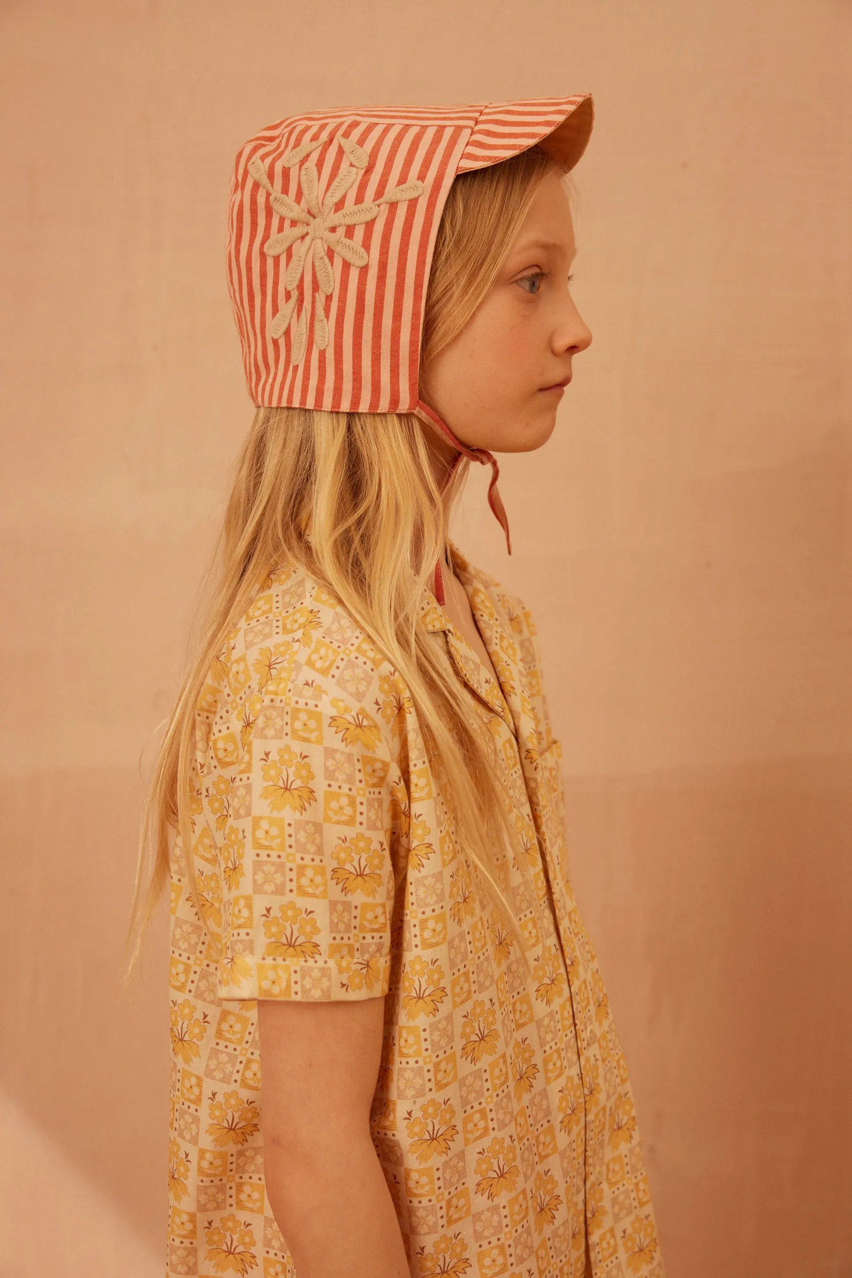 Peaked Cap Bonnet - Cornflower Twill/Mayols Stripe (EXCLUSIVE)
