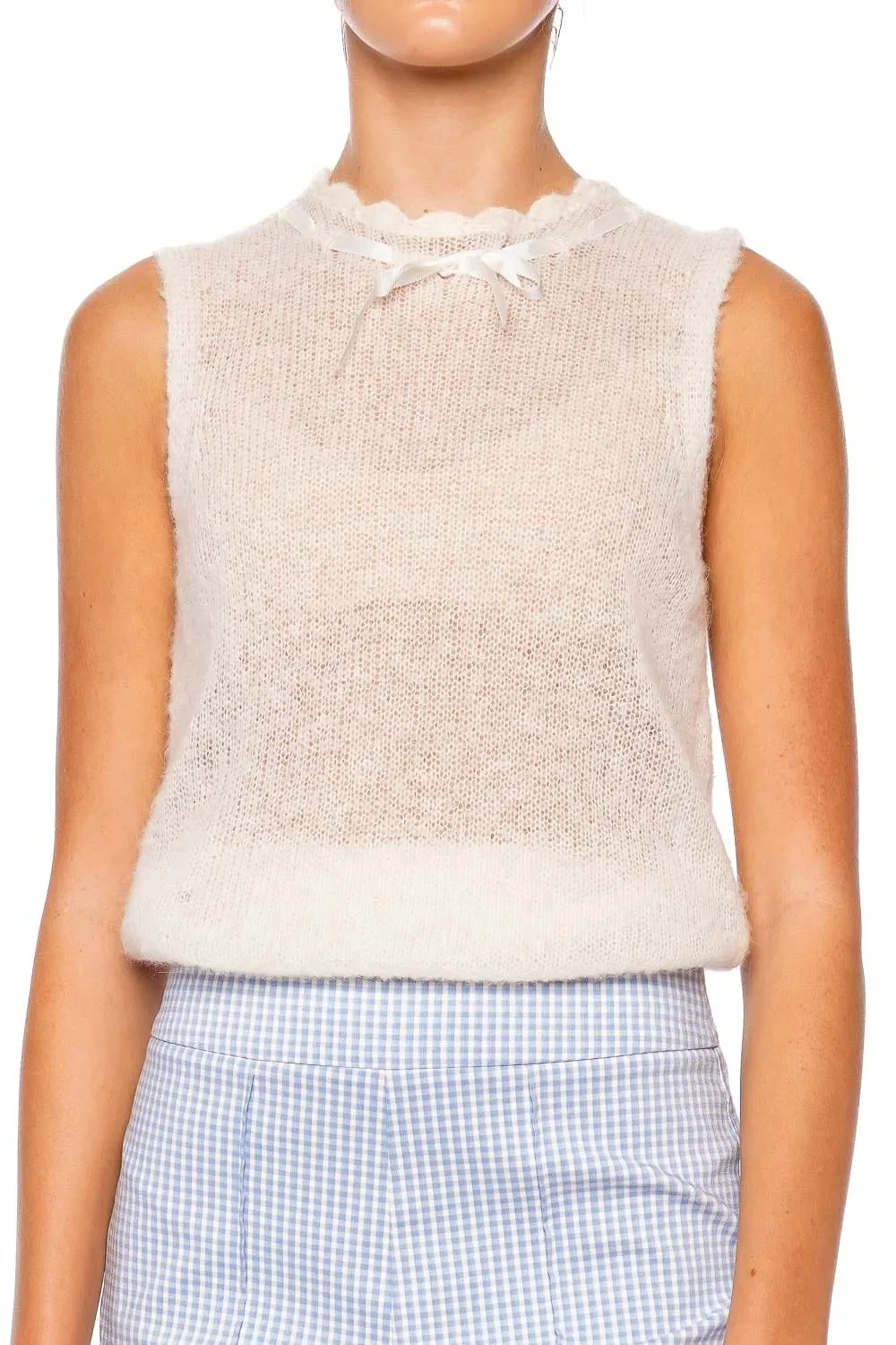 Penelope Ivory Knit Sleeveless Top