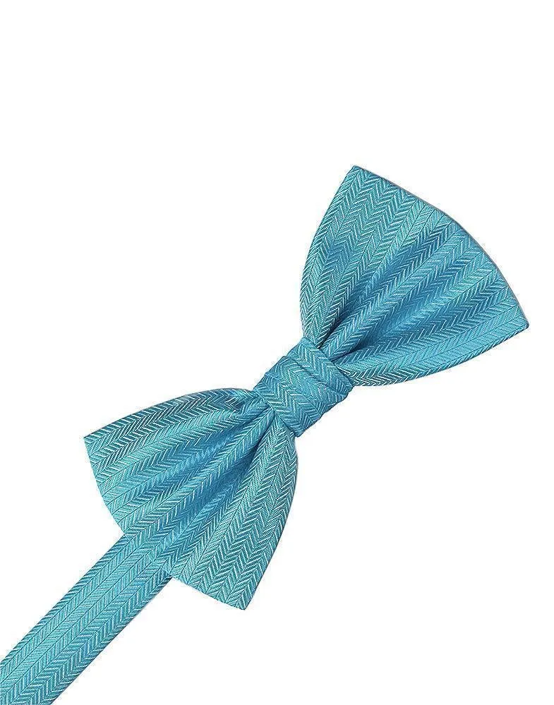 Periwinkle Herringbone Bow Tie