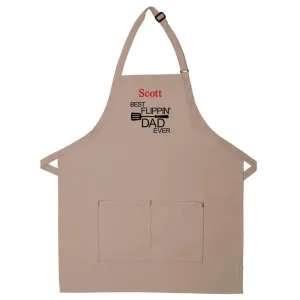 Personalized Apron Embroidered Best Flippin' Dad Design Add a Name