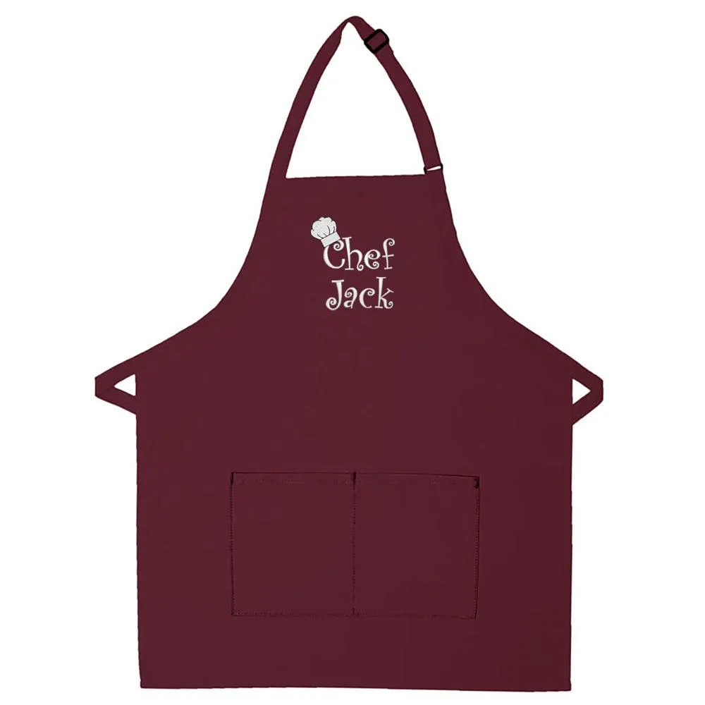 Personalized Apron Embroidered Chef Any Name Design Add a Name