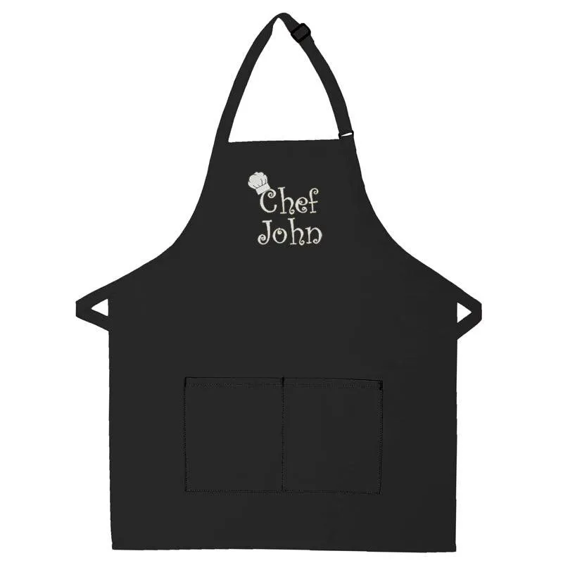 Personalized Apron Embroidered Chef Any Name Design Add a Name