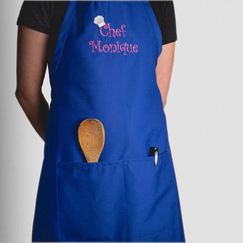 Personalized Apron Embroidered Chef Any Name Design Add a Name