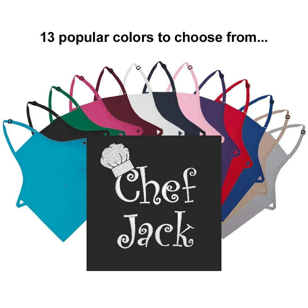 Personalized Apron Embroidered Chef Any Name Design Add a Name