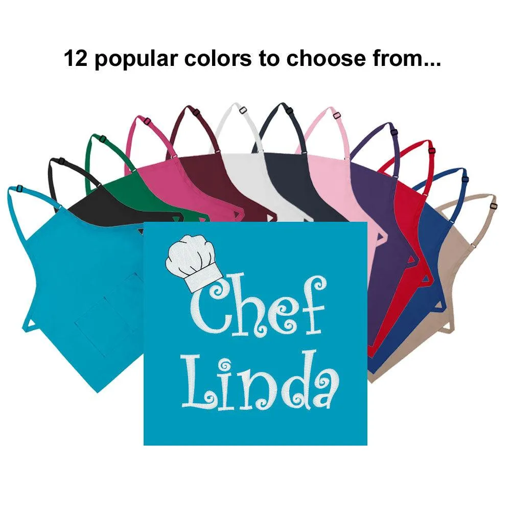 Personalized Apron Embroidered Chef Any Name Design Add a Name