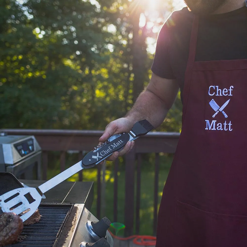 Personalized Apron Embroidered Chef Knives Design Add a Name