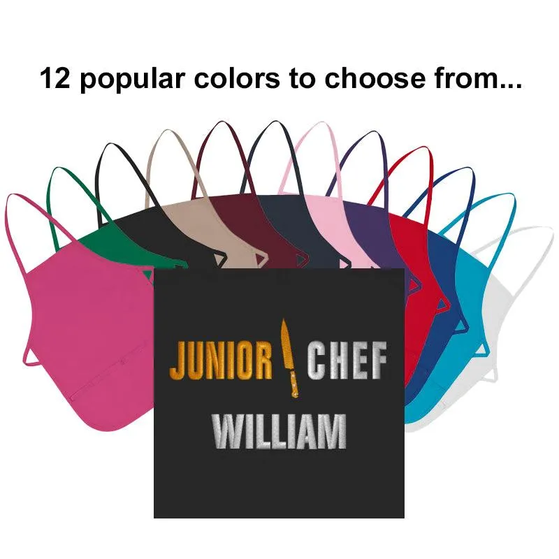 Personalized Apron Embroidered Junior Chef Design Add a Name