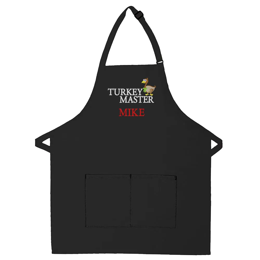 Personalized Apron Embroidered Turkey Master Design Add a Name
