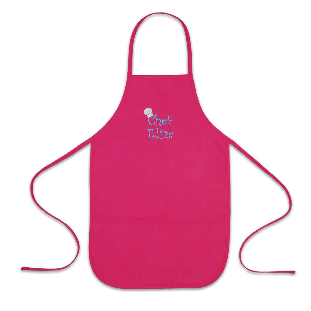 Personalized Child Apron Embroidered Chef Any Name Add a Name