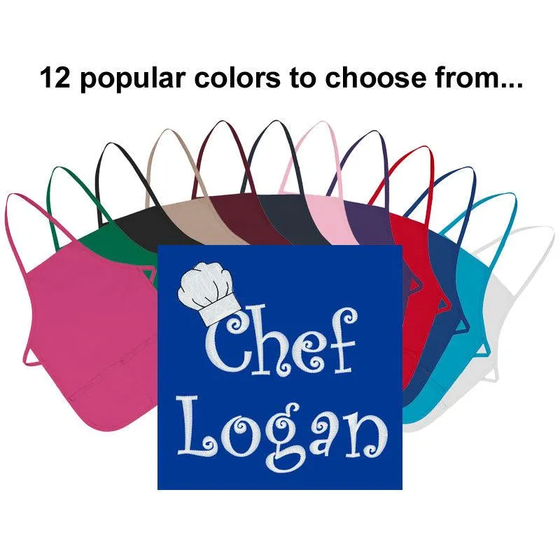 Personalized Child Apron Embroidered Chef Any Name Add a Name