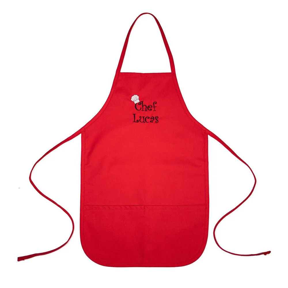 Personalized Child Apron Embroidered Chef Any Name Add a Name