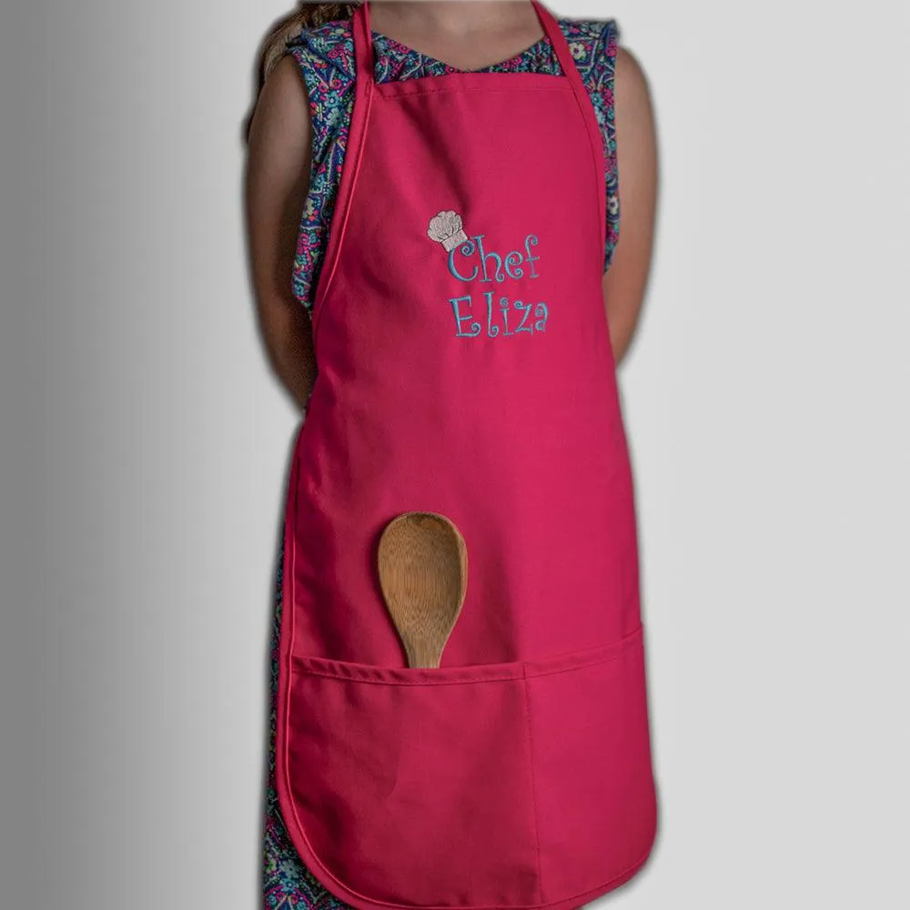 Personalized Child Apron Embroidered Chef Any Name Add a Name