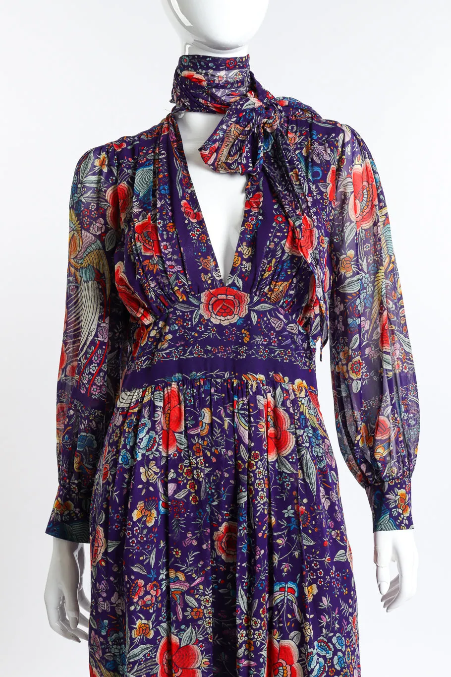 Piano Shawl Print Peasant Dress