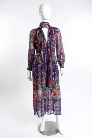 Piano Shawl Print Peasant Dress