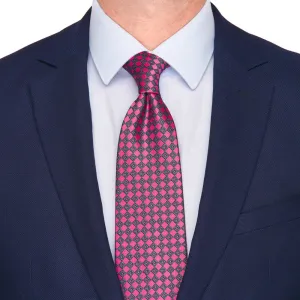 Pink and Grey Geometry Silk Tie