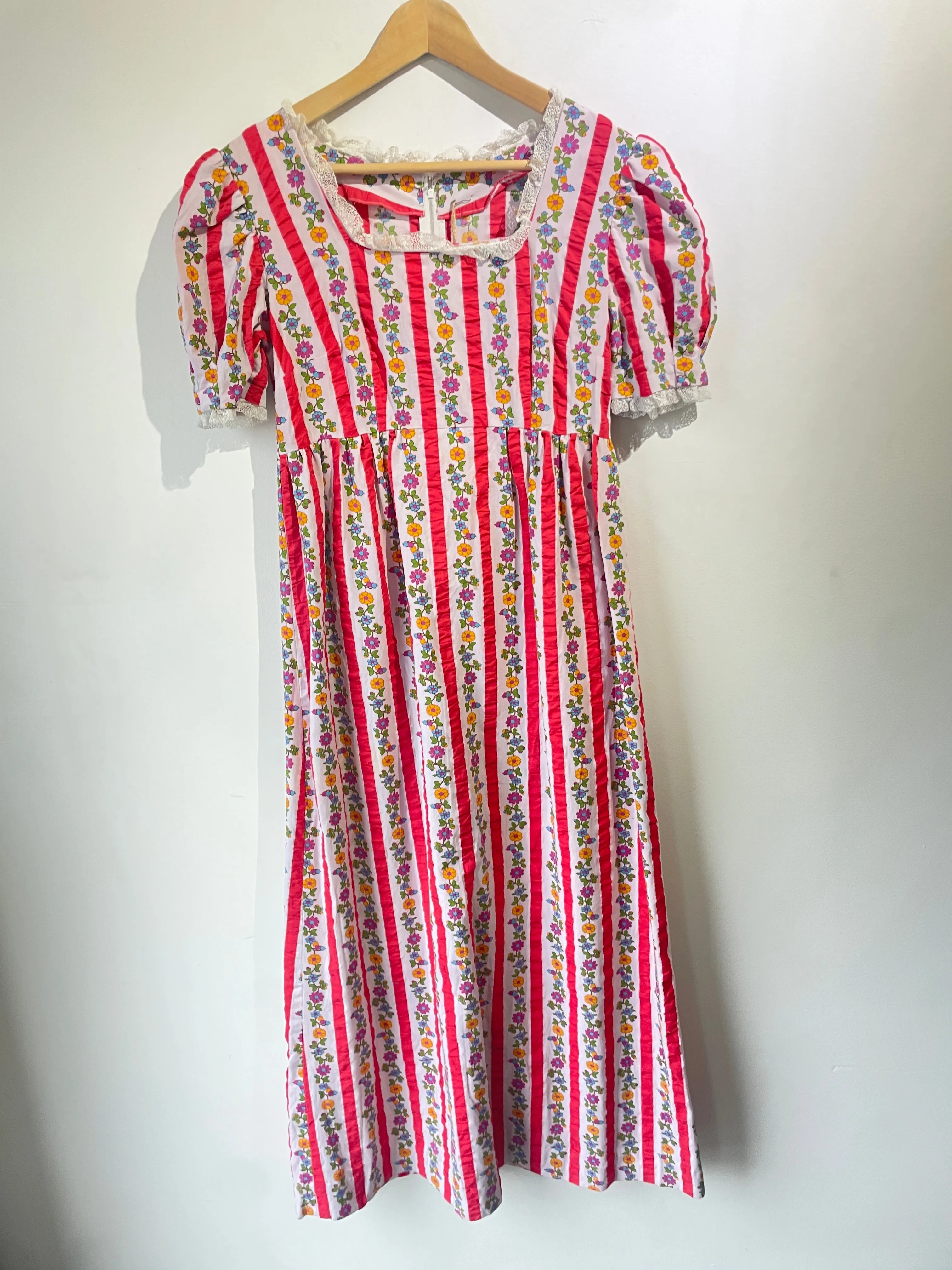 Pink Striped Floral Maxi Dress