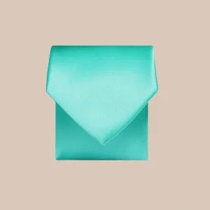 Plain Satin Tie - Aqua