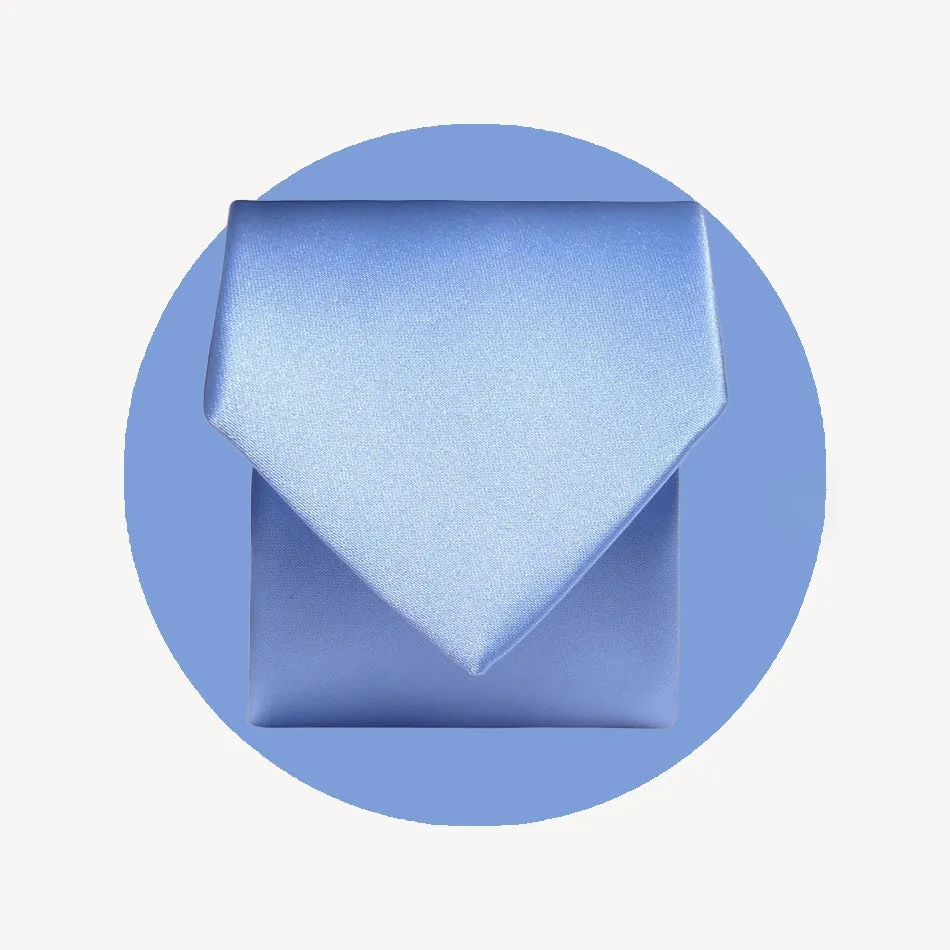 Plain Satin Tie - Cornflower