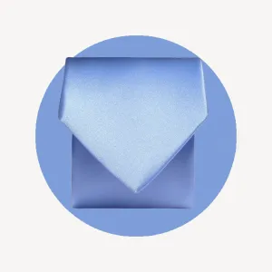 Plain Satin Tie - Cornflower