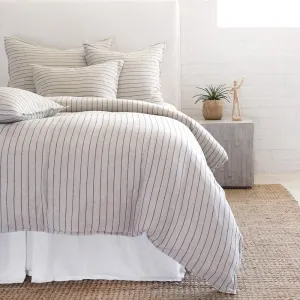 Pom Pom at Home Blake Flax & Midnight Linen Striped Duvet Cover and Shams ~ Available in Queen and King Sizes