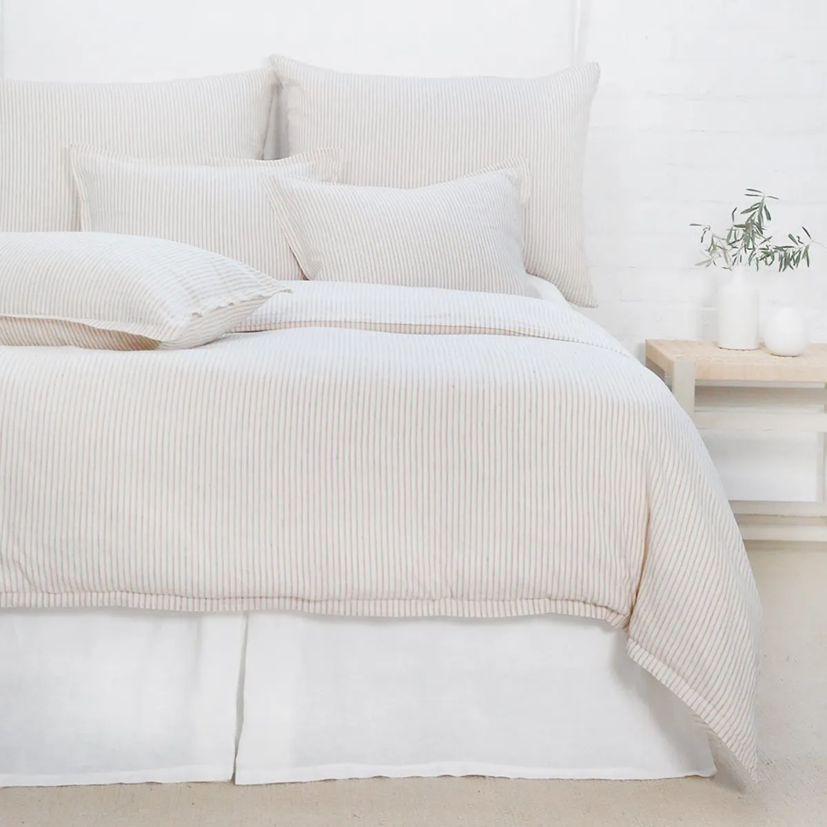 Pom Pom at Home Connor Ivory & Amber Striped Duvet Cover and Pillow Shams ~ Available in Twin, Queen and King Sizes