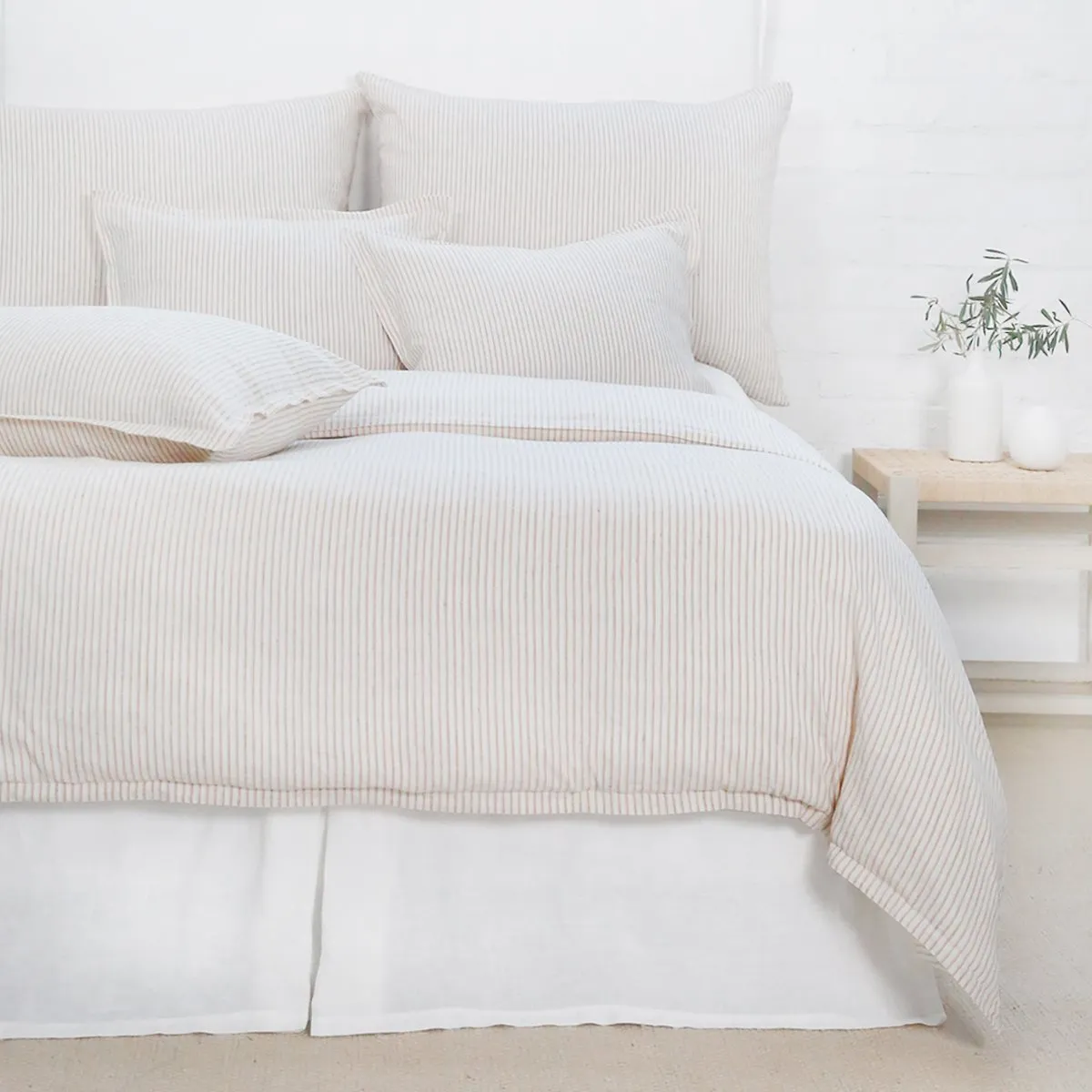 Pom Pom at Home Connor Ivory & Amber Striped Duvet Cover and Pillow Shams ~ Available in Twin, Queen and King Sizes